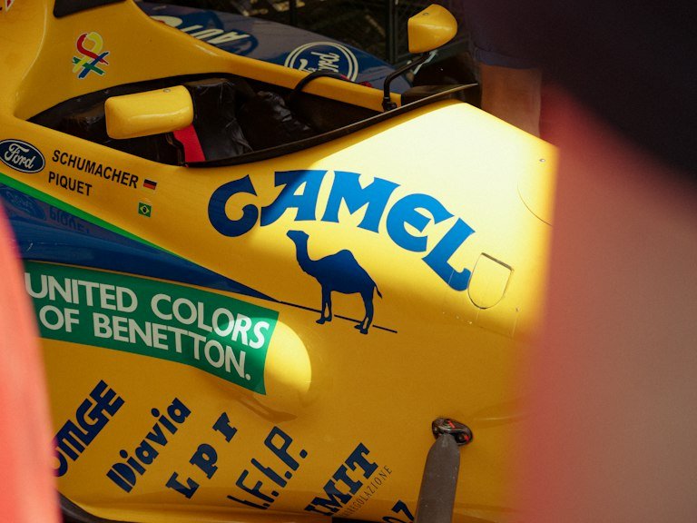NASCAR-style graphics package and livery on a Daytona race car